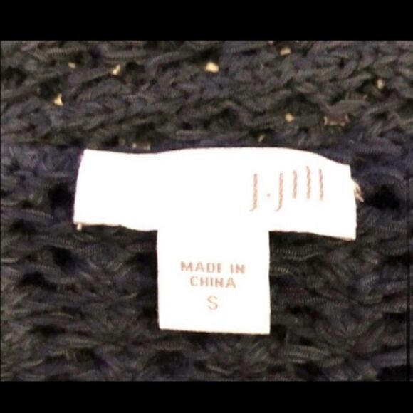 J JILL OPEN STITCH KNIT AEGEON BLUE TUNIC SWEATER - Picture 5 of 5